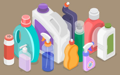 Detergent bottles,  cleaning supplies products