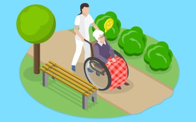 Elderly care,  caring for disabled elderly individuals