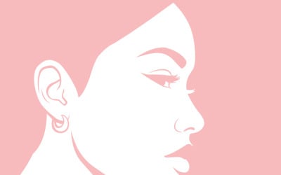 Elegant Pink Silhouette Portrait Celebrating International Women's Day, Empowerment, Equality
