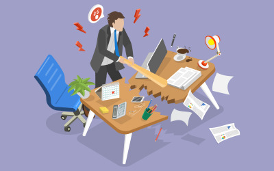 Furious businessman,  aggressive man with negative emotions