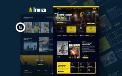 Ironza – конструктор веб-сайтов для строительной и инженерной отраслей | Elementor Kit для проектирования зданий и архитектурных сооружений