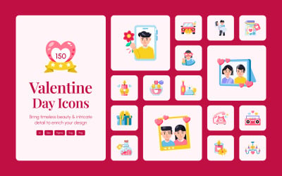 Iconos modernos del Día de San Valentín