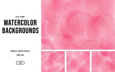 Conjunto de fondos de acuarela: texturas abstractas en rosa intenso