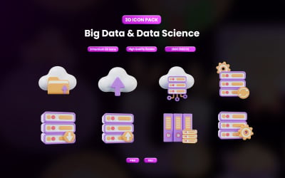 3D-icoon van Big Data &amp;amp; Data Science
