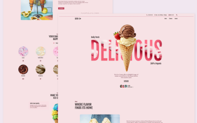 Devi – Minimale HTML-Landingpage für Eiscreme