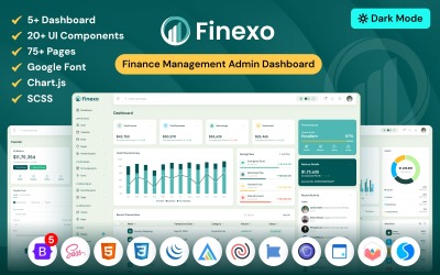 Finexo | Шаблон панели управления администрированием финансового менеджмента