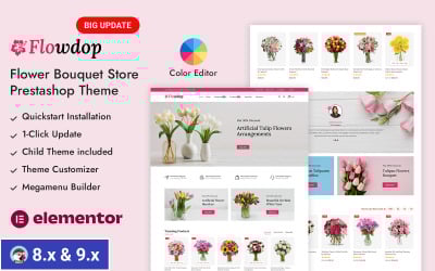 Flowdop - Tema PrestaShop adaptable para boutique de flores y floristería