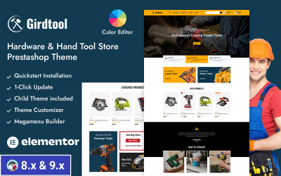 Gridtool - Responsief PrestaShop-thema voor een winkel in hardware en gereedschap