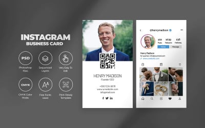 Instagram IG Style Unique Business Card Template