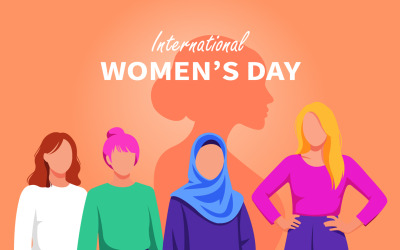 International women's day celebration with diverse group of women standing together