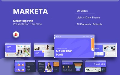Modèle PowerPoint de plan marketing Marketa