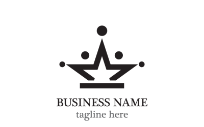 Modello di logo Crown Star Luxury Royal Brand