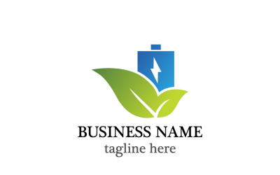 Modello di logo per il risparmio energetico Eco Power ed energia verde