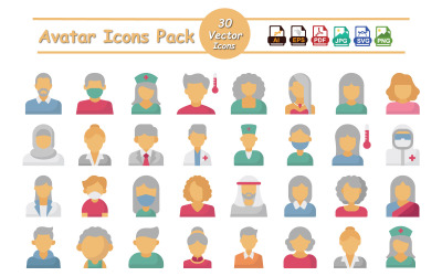 Modern Avatar Iconenpakket – Vectorpictogrammen voor gebruikersprofiel en communicatie
