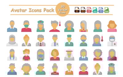 Modern Avatar Icons Pack – User Profile &amp;amp; Communication Vector Icons