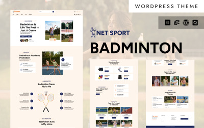 Net Sport - Badminton Academy &amp;amp; Sports Club WordPress Elementor-tema