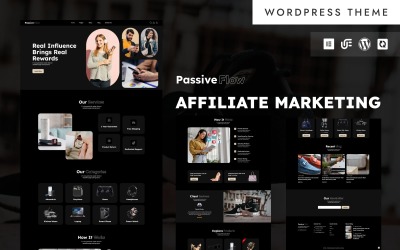 Passive Flow - Tema WooCommerce de WordPress Elementor para marketing de afiliados de micronichos