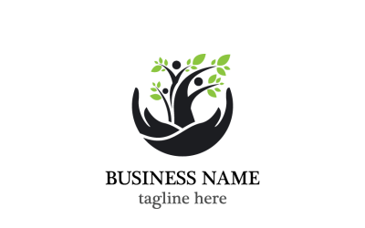 People Tree Logo Template: Menselijke Eenheid en Natuur