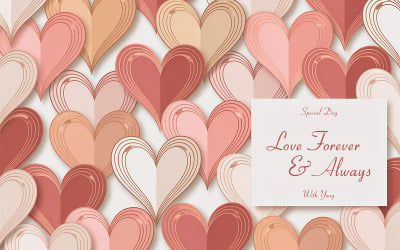 Rose Gold Heart Seamless Pattern on Soft Pink Background