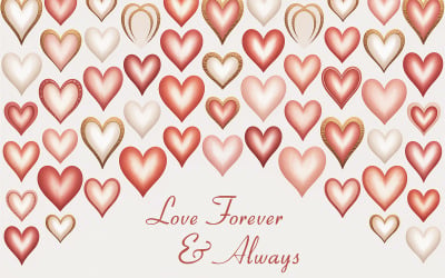Rose Gold Heart Seamless Pattern Perfect for Valentine, Wedding, Love &amp;amp; Anniversary Designs