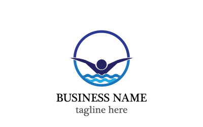 Swim Logo Template Modern Swimming Club and Aquatic