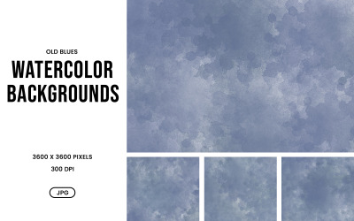 Watercolor Background Set – Vintage Muted Blue Abstract Textures