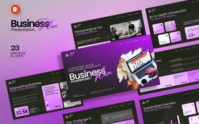 PowerPoint-sjabloon voor een bedrijfsplan van een reclamebureau