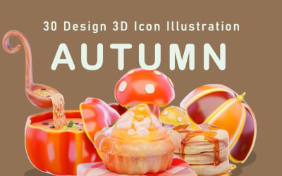 Stilisiertes 3D-Symbol für Herbst/Frühjahr