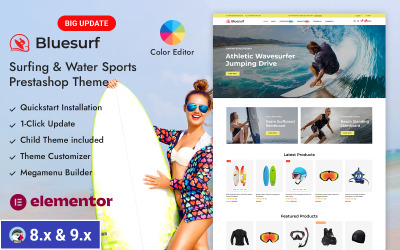 Bluesurf - Szörfözés és vízi sportok áruház PrestaShop reszponzív sablon