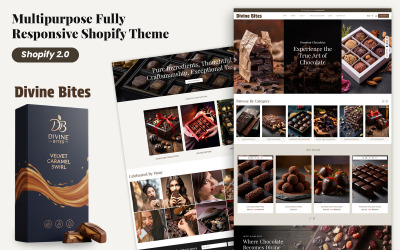 Divine Bites - Tema Shopify responsivo com tema de chocolate para comércio eletrônico