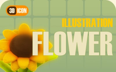 Flower In Pot 3D Icon Stylized
