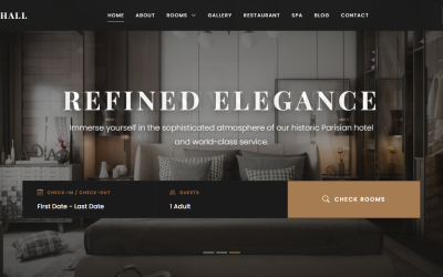 Grand Hall Hotel – HTML5-Vorlage für Luxushotels und Resorts