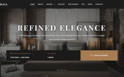 Grand Hall Hotel - Luxe hotel en resort HTML5-sjabloon