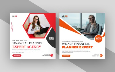 Modello di banner per post sui social media dell&amp;#39;agenzia finanziaria