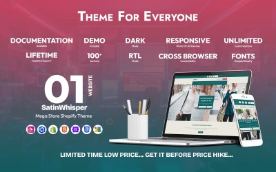 SatinWhisper – Mega Mağaza Shopify Teması - Duyarlı ve Hızlı Yüklenen