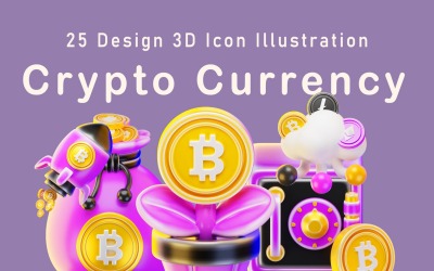 Стилизованная 3D-иконка криптовалюты
