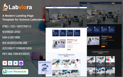 Labviora – Science and Research Laboratory Landing Page Website Template