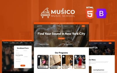 Musico - Musikskola HTML-mall