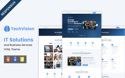 Thème HTML Techvision - Solutions informatiques et services aux entreprises