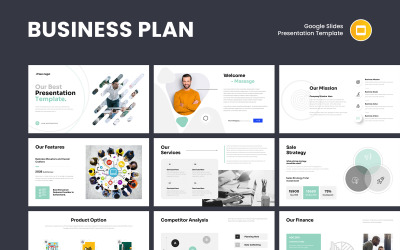 Modello di presentazione di Google Slides per un business plan visionario