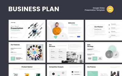 Plantilla de presentación de Google Slides para un plan de negocios visionario