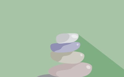 Balanced Gray Pebbles Stack Zen Meditation Concept
