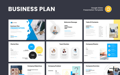 Google Slides-Präsentationsvorlage für einen Startup-Businessplan
