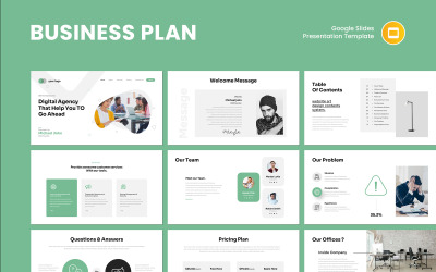 Шаблон презентації Google Slides для сучасного бізнес-плану з можливістю редагування