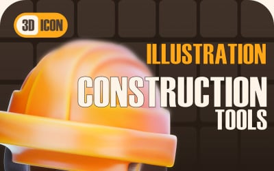 Construction Tools 3D Icon Stylized