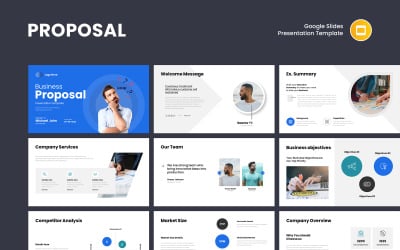 Czysty szablon prezentacji biznesowej Google Slides