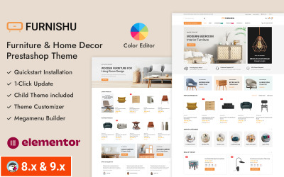 Furnishu - Sklep z meblami i wystrojem wnętrz Prestashop Responsywny motyw