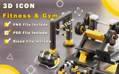 Stilisiertes 3D-Symbol für Fitnessstudio