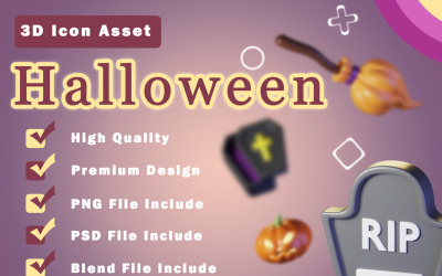 Stilisiertes Halloween-3D-Symbol