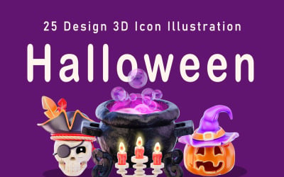 Stylizovaná 3D ikona Halloween V2
